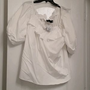 NWT SIZE 18/20 White Ashley Stewart Blouse
